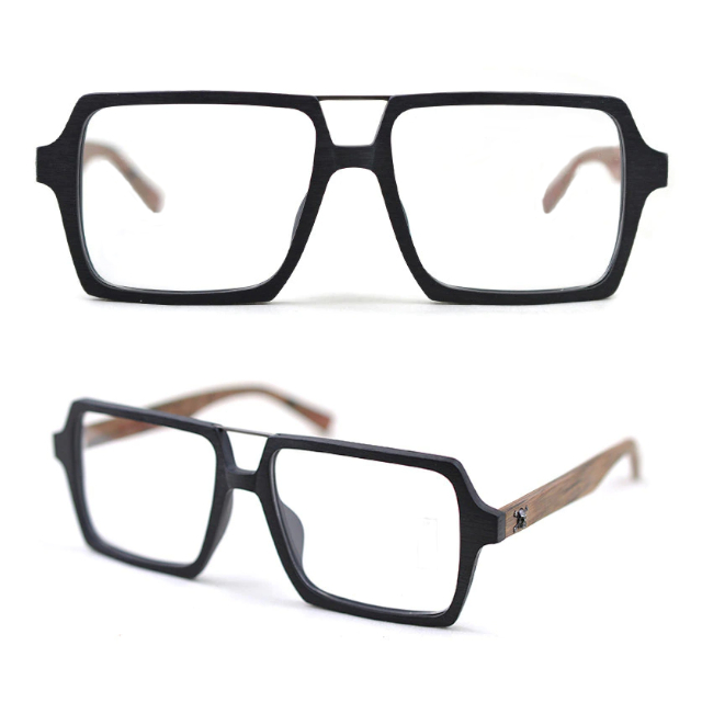 Oprawki okularowe Sparrow w kolorze brązowy z drewnianym wzorem — Drewniane Oprawki