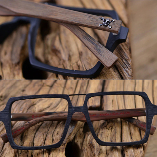 Oprawki okularowe Sparrow w kolorze brązowy z drewnianym wzorem — Drewniane Oprawki