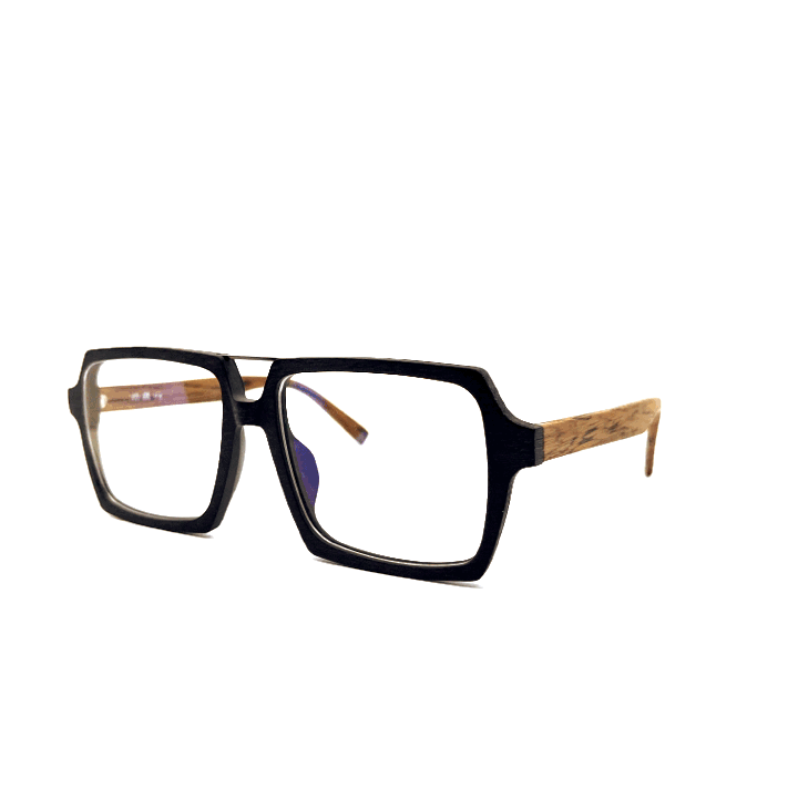 Oprawki okularowe Sparrow w kolorze brązowy z drewnianym wzorem — Drewniane Oprawki