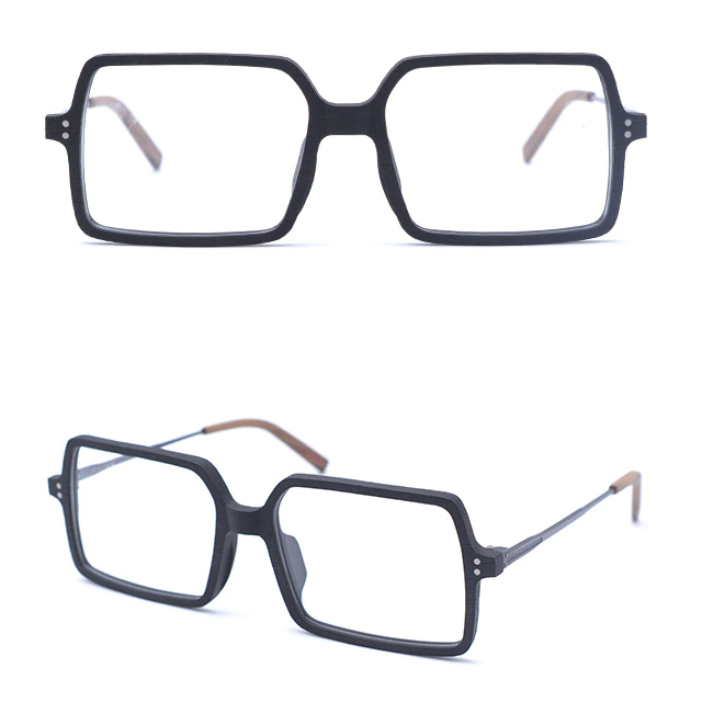 Oprawki okularowe Giovanni w kolorze brązowy z drewnianym wzorem — Drewniane Oprawki