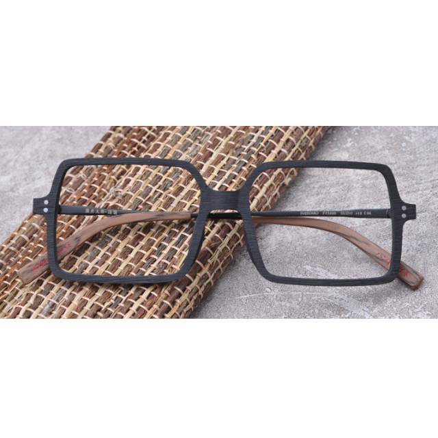 Oprawki okularowe Giovanni w kolorze brązowy z drewnianym wzorem — Drewniane Oprawki