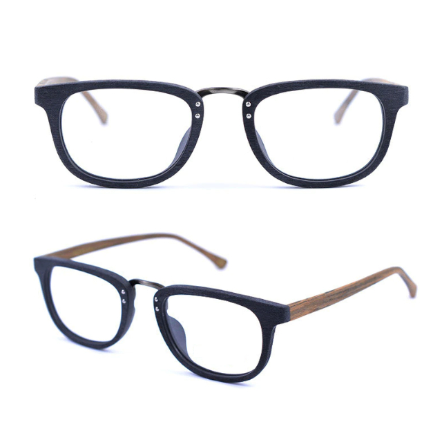 Oprawki okularowe Gozo w kolorze brązowy z drewnianym wzorem — Drewniane Oprawki