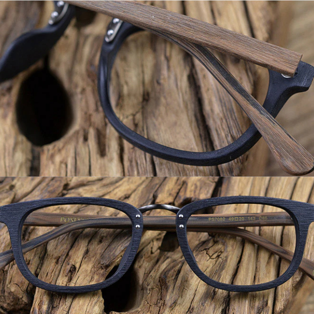 Oprawki okularowe Gozo w kolorze brązowy z drewnianym wzorem — Drewniane Oprawki