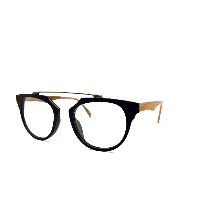 Oprawki okularowe Grace w kolorze brązowy z drewnianym wzorem — Drewniane Oprawki