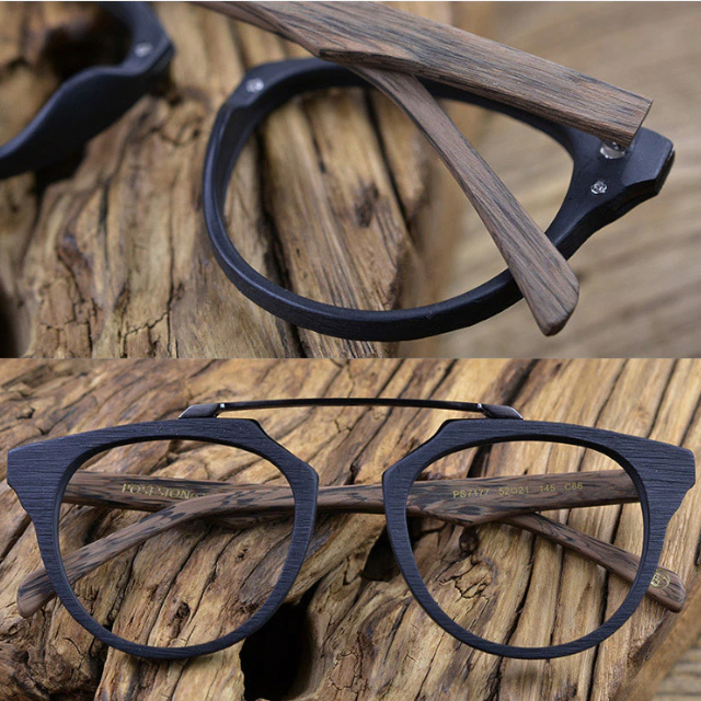 Oprawki okularowe Grace w kolorze brązowy z drewnianym wzorem — Drewniane Oprawki