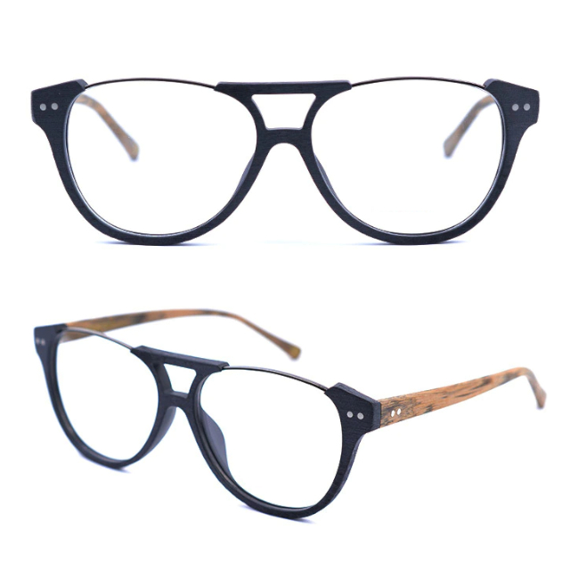 Oprawki okularowe Inferno w kolorze brązowy z drewnianym wzorem — Drewniane Oprawki