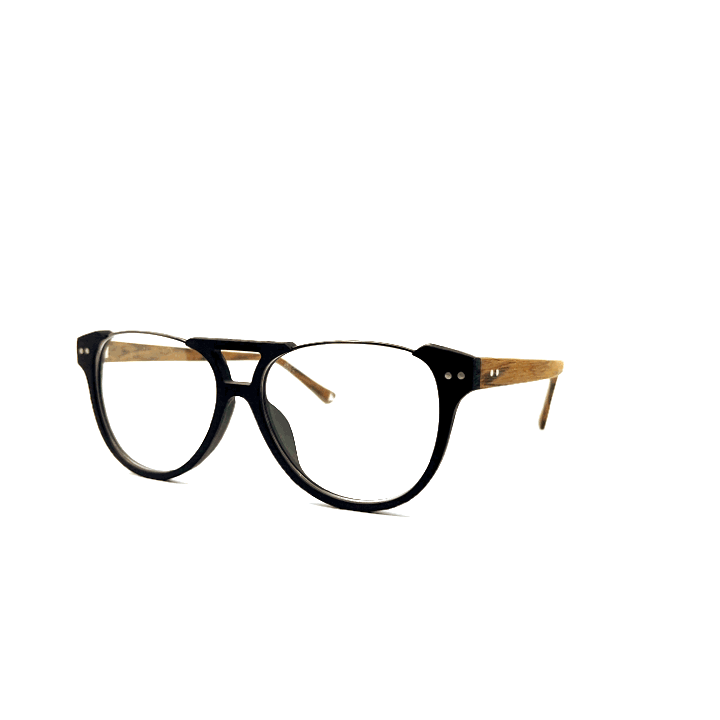 Oprawki okularowe Inferno w kolorze brązowy z drewnianym wzorem — Drewniane Oprawki