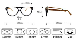 Drewniane Oprawki - inferno wymiary