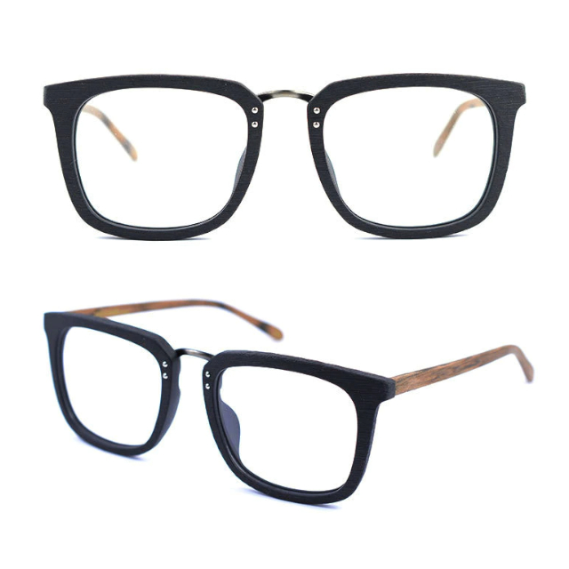 Oprawki okularowe Nebula w kolorze brązowy z drewnianym wzorem — Drewniane Oprawki