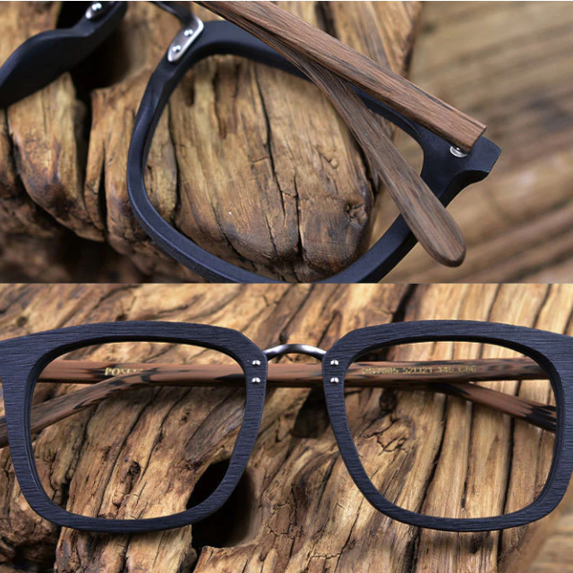 Oprawki okularowe Nebula w kolorze brązowy z drewnianym wzorem — Drewniane Oprawki