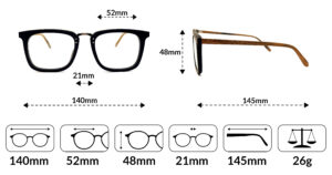 Drewniane Oprawki - nebula wymiary