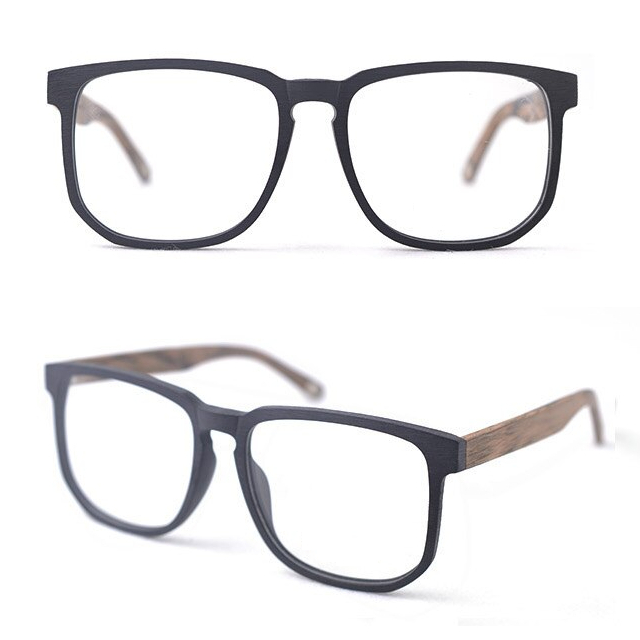 Oprawki okularowe Roger w kolorze brązowy z drewnianym wzorem — Drewniane Oprawki