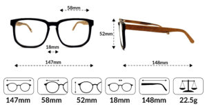 Drewniane Oprawki - roger wymiary