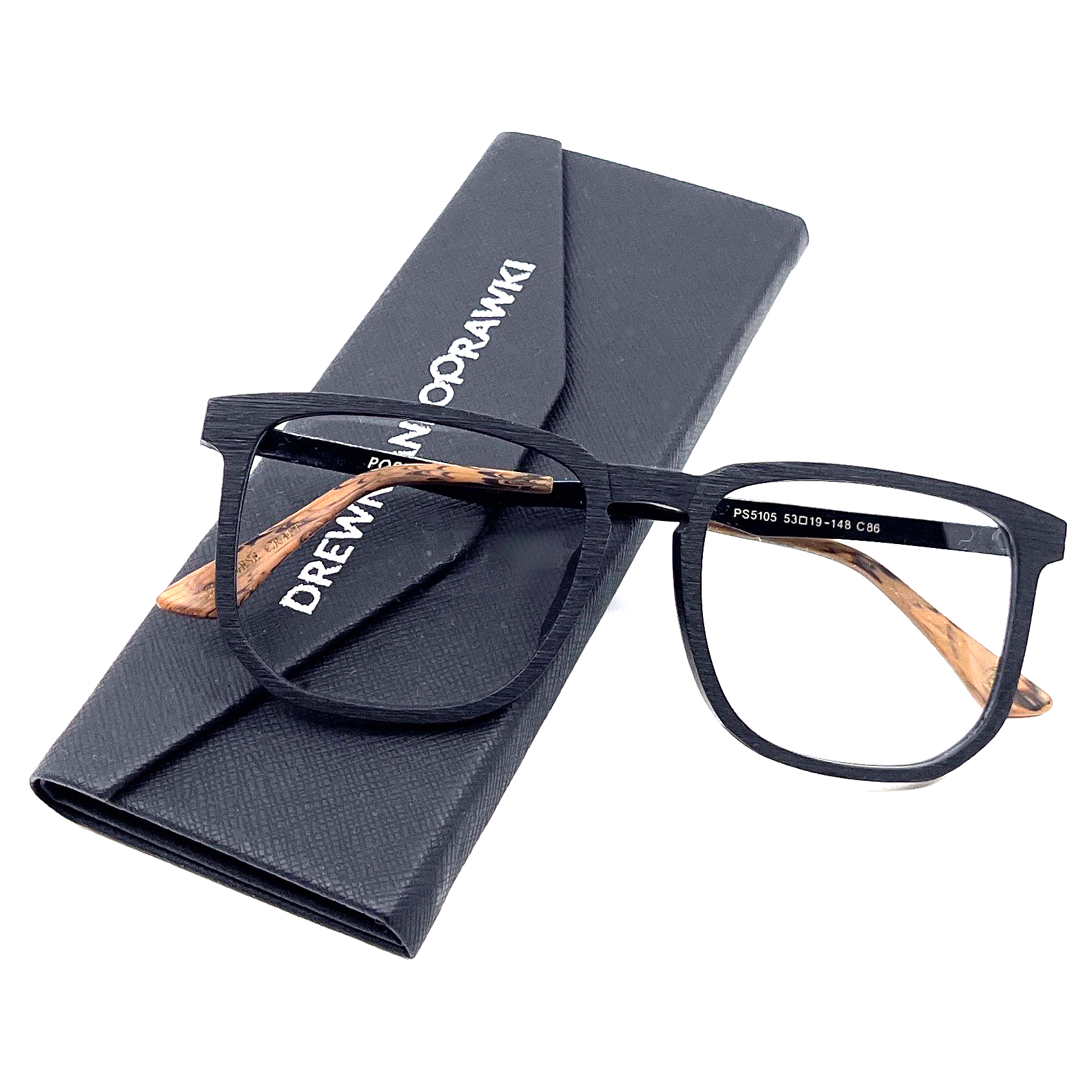 Oprawki okularowe Collins z naturalnym wzorem drewna — Drewniane Oprawki