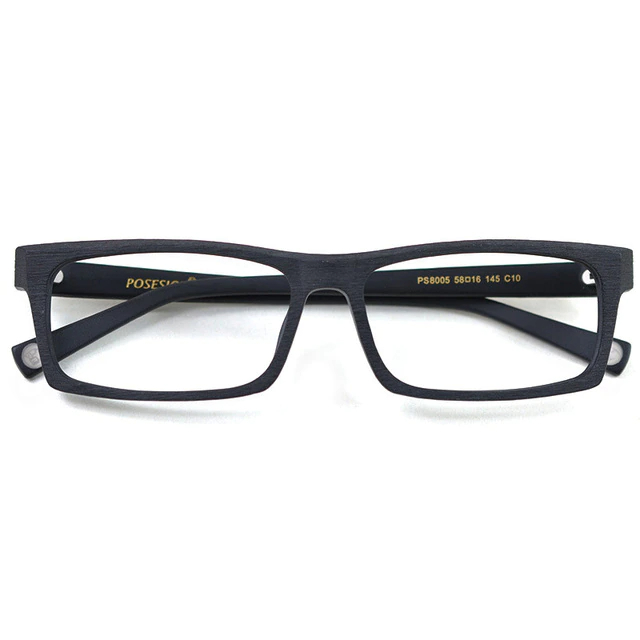 Oprawki okularowe Lombok w kolorze czarny z drewnianym wzorem — Drewniane Oprawki